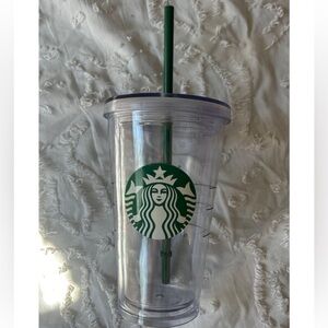 Starbucks Clear 16 oz. reusable cup with straw